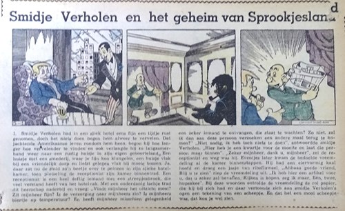 Smidje Verholen - krantenuitgaves 5 - Smidje verholen en het geheim van sprookjesland, Krantenknipsel, Eerste druk (1951) (Overijsselsch Dagblad)