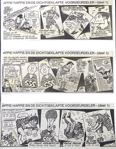 Appie Happie - krantenuitgaves  - Appie Happie en de dichtgeklapte voordeurdeler, Krantenknipsel, Eerste druk (1984) (Rotterdamsch Nieuwsblad)