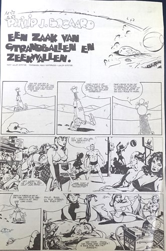 Philip J. Bogaard - Krantenuitgaves  - Een zaak van strandballen en zeekwallen, Krantenknipsel, Eerste druk (1986) (Haagse Courant)