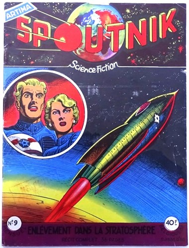 Spoutnik 9 - Enlèvement dans la stratosphère, Softcover, Eerste druk (1958) (Artima)