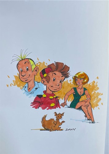 Robbedoes - Door... 23 - Spirou et la Gorgone bleue, HC+originele tekening (Dupuis)