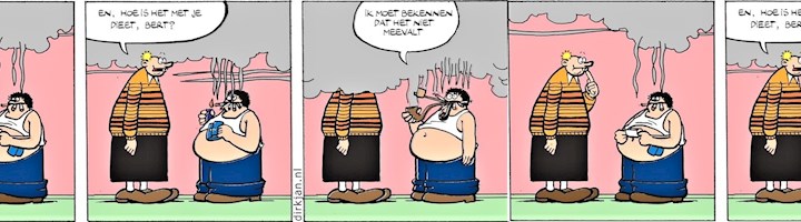 Die stripfiguur stak een peuk op, schande…